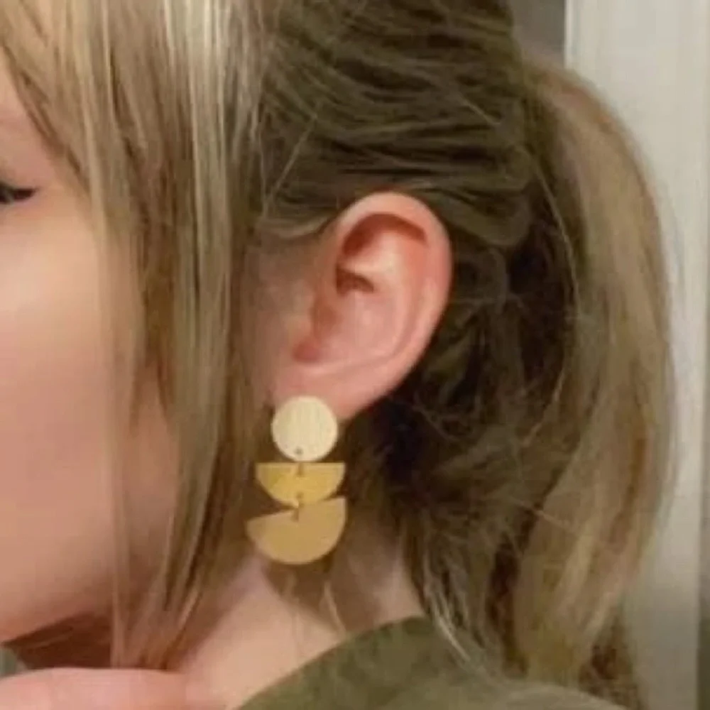 Brown Geometric Drop Earrings